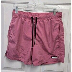 Hollister Men’s Pink Swim Trunks, Lined and Elastic Waistband Small